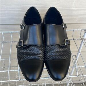 Men's ZARA Black Double Monk Strap Shoes Size 10